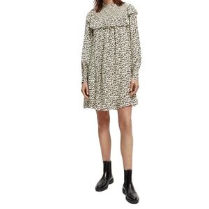 New Women’s Scotch & Soda Smocked Floral Print Dress Size L